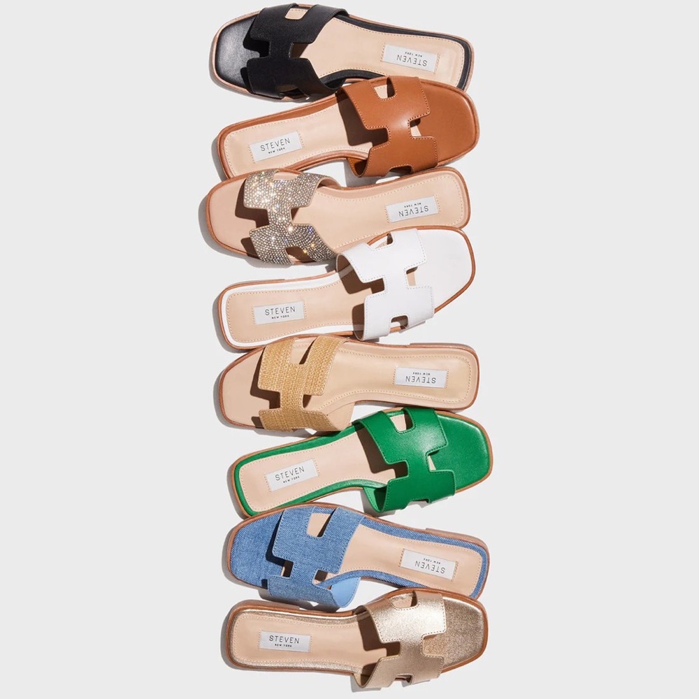 Steve Madden Hadyn Gold Leather Sandals - Picture 4 of 7